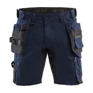 Short stretch 2D avec poches flottantes bleu marine