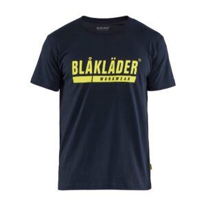 T-shirt bleu marine/jaune
