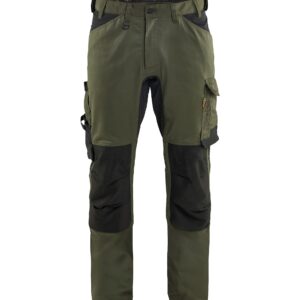 Pantalon stretch 2D vert forêt/noir